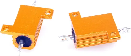 Vista 6 de Resistor de carcasa de aluminio electrónico de 10 W, 200 ohmios, 5%, color dorado (paquete de 2)