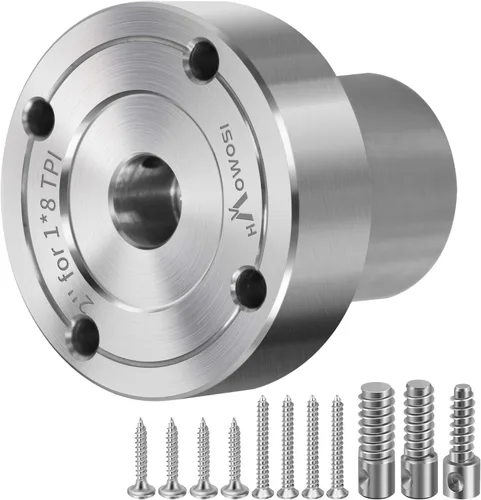 Vista 11 de Placa frontal de torno de madera de acero de 4 pulgadas, placa frontal para torno de madera, placa frontal de torno apta para husillo de 1 pulgada x