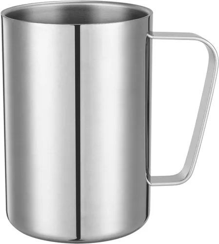 Vista 7 de Taza de café aislada de acero inoxidable 304 de 13.5 fl oz, vaso de viaje al vacío de doble pared, inastillable para campamento, oficina