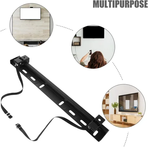 Vista 6 de No Drill TV Wall Mount Bracket for 32-65 Inch LCD Tvs, Black L-Shaped