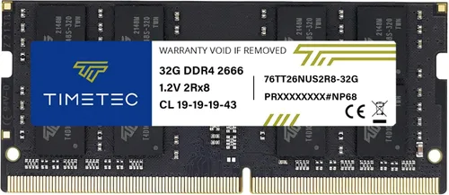 Vista 16 de Timetec 4GB DDR4 2666MHz (PC4-2666V) PC4-21300 SODIMM Laptop RAM - Módulo de memoria sin búfer de 260 pines 1.2V CL19 sin ECC para computadora