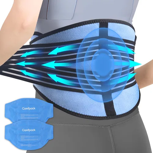 Vista 8 de Bolsa de hielo para alivio del dolor de espalda, elegible para FSA, 2 paquetes de envoltura reutilizable para la espalda baja, terapia de frío