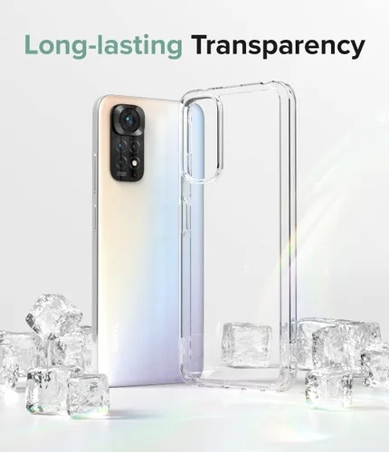 Vista 3 de Ringke Fusion - Funda compatible con Redmi Note 11/11S 4G (6.43 pulgadas), parte trasera dura transparente a prueba de golpes, funda protectora