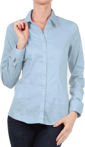 Vista 6 de KOGMO Camisas de manga larga con botones para mujer, blusa de trabajo de oficina (S-3X)