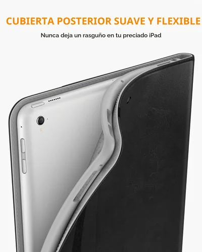 Vista 3 de DTTO - Estuche para iPad de 9.7 pulgadas 5.ª/6.ª Generación 2018/2017 con soporte para Apple Pencil, funda de cuero sintético con función atril