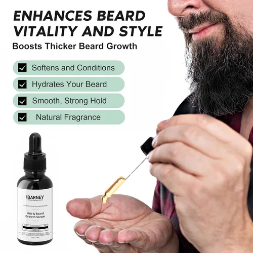 Vista 5 de Suero para el crecimiento del cabello y la barba de minoxidil al 5 %, extractos naturales, biotina y cafeína, promueve un crecimiento más fuerte