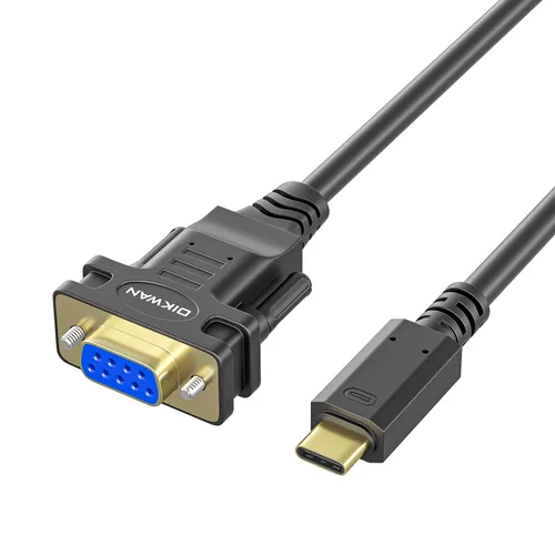 Vista 12 de Adaptador USB a serie RS232 con chipset FTDI - Cable USB 2.0 a serie DB9 hembra para Windows y Mac (6 pies)