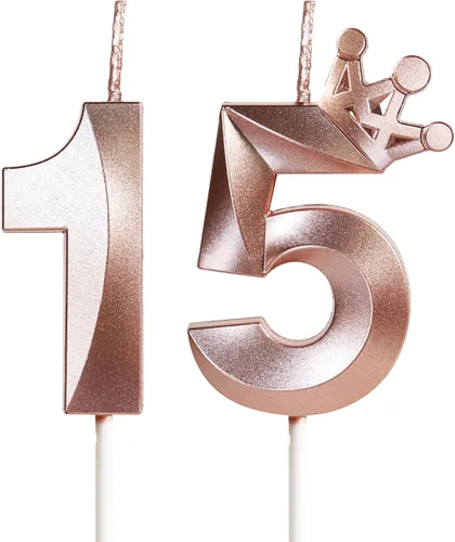 Vista 56 de Velas de cumpleaños número 10 para pastel, velas de oro rosa número 10 con corona, diseño 3D, decoración de pastel de cumpleaños para niñas