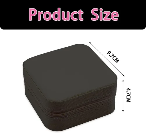 Vista 2 de IMPCOKRU Estuche de viaje para joyas, portátil, pequeño, ligero, organizador de joyas para mujeres y niñas, color negro liso.
