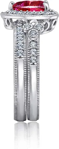 Vista 3 de Amazon Essentials Anillo antiguo de plata de ley chapada en platino con circonita cúbica Infinite Elements (anteriormente colección Amazon)