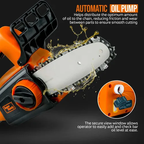 Vista 4 de SuperHandy Mini motosierra eléctrica inalámbrica de 8 pulgadas 20 V 2.0 Ah ligero árbol de madera corte forestal paisajismo