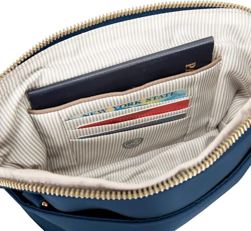 Vista 4 de Travelon Bolso cruzado convertible a medida antirrobo para mujer, Zafiro, talla única , Travelon Bolso cruzado convertible a medida antirrobo