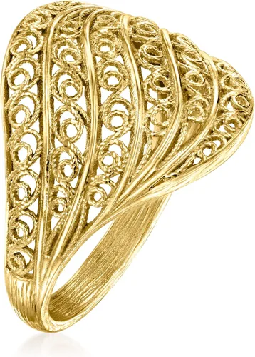 Vista 3 de Ross-Simons Anillo estilo camarón de filigrana de oro de 18 quilates sobre filigrana