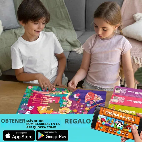 Vista 6 de QUOKKA Rompecabezas para niños de 4 a 6 años – Pack de 4 rompecabezas de 60 piezas para niños – Juego de rompecabezas de cuentos de hadas
