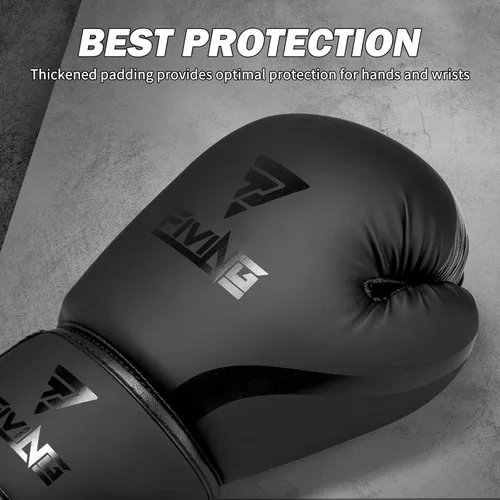 Vista 3 de Guantes de boxeo para hombres y mujeres, entrenamiento profesional, piel sintética, MMA Kickboxing, guantes de saco de boxeo pesado para adultos