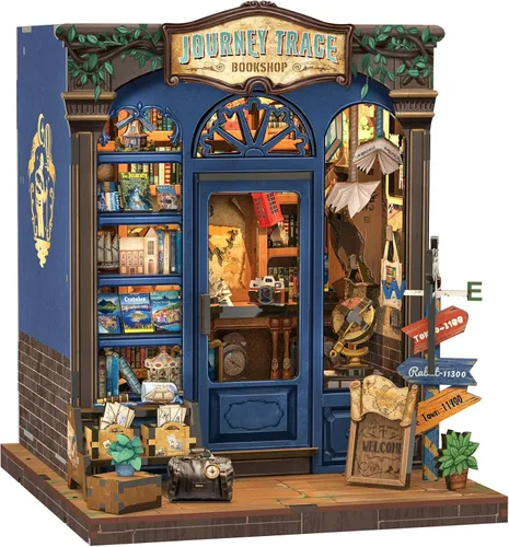 Vista 14 de CUTEBEE Kit de rincón de libros, kit de casa de muñecas en miniatura