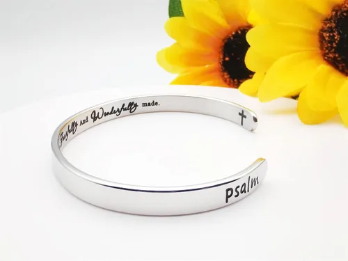 Vista 4 de Pulseras inspiradoras para mujer, joyería de acero inoxidable, con refranes, pulsera motivacional con mensaje oculto, pulseras grabadas para mejor