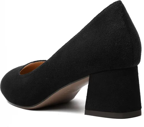 Vista 7 de Zapatos formales de gamuza para mujer, puntera redonda, tacón bajo grueso, 2 pulgadas