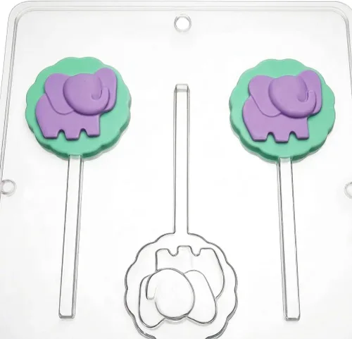 Vista 7 de Molde de caramelo de chocolate para piruletas de elefante bebé 697