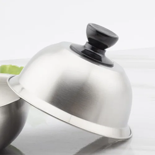 Vista 5 de Cubierta de cocción al vapor para queso, cúpula de fusión de queso de 6.30 pulgadas con asa, cubierta universal de acero inoxidable para parrilla