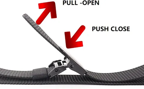 Vista 4 de Cinturón para hombre, cinturón táctico militar de nailon con hebilla sin metal, paquete de 2