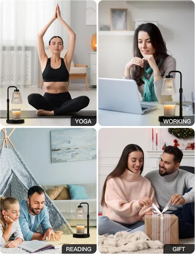 Vista 7 de GODONLIF Lámpara calienta-velas con temporizador y regulación de intensidad, regalos de cumpleaños para mujeres y madres, regalos para inauguración