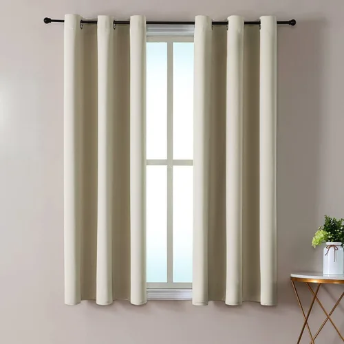 Vista 41 de ChrisDowa - Cortinas cortas para ventana de 40 pulgadas para dormitorio - Cortinas cortas con ojales y aislamiento térmico para oscurecer