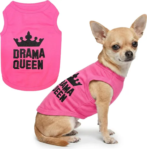 Vista 12 de Parisian Pet Camiseta para perro – Bordado 'All Bark No Bite ' 100% algodón, ropa para perros – Chaleco sin mangas para mascotas – Camisas lavables
