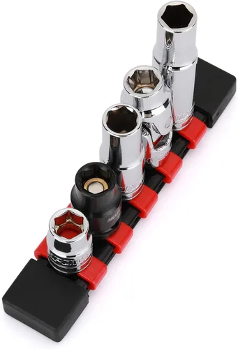 Vista 9 de MIXPOWER 5 piezas de enchufe de 1/4" de 6 puntos de tamaño único de 10 mm, juego de enchufes de 10 mm, enchufe magnético, junta universal, enchufe