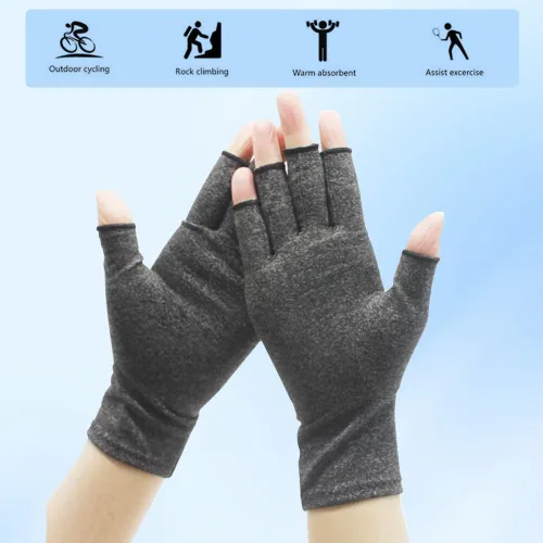 Vista 3 de Guantes de compresión sin dedos para artritis - Alivia el túnel carpiano, reumatoide, tendinitis