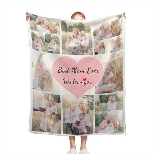 Vista 13 de Manta personalizada con texto de fotos, manta personalizada con mis propias fotos, manta conmemorativa personalizada para madres para mamá, papá