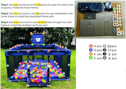 Vista 8 de Gaorui Pozo grande de pelotas para bebés para niños – Corralito portátil para interiores y exteriores, para niños pequeños, juegos de seguridad