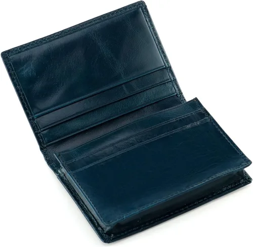 Vista 7 de Billetera de bolsillo frontal plegable para hombre, de piel auténtica, con bloqueo RFID, tarjetero