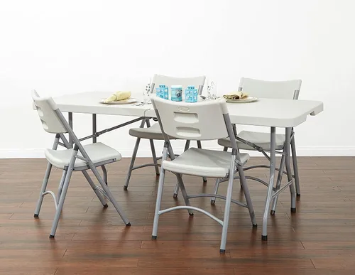 Vista 10 de Mesa cuadrada de resina multiuso Office Star Work Smart 36 x 36 x 29 pulgadas, MetalPlástico/Resina, Blanco