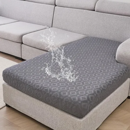 Vista 17 de Genina Fundas de cojín para sofá impermeables, fundas elásticas para sofá seccional, funda de cojín lavable, antideslizante, con parte inferior