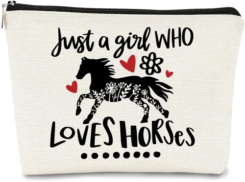 Vista 14 de BARPER Bolsa de maquillaje Hey Girl Horse con gafas de sol Hey Farm Flowers bolsa cosmética bolsa de maquillaje mejor idea de regalo para amantes