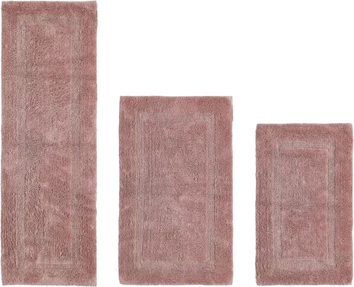 Vista 569 de Better Trends - Juego de 2 alfombras de baño 100% algodón, extra suaves, con borlas, de 17" x 24", alfombra de baño superabsorbente y reversible