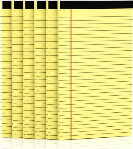 Vista 11 de 3 paquetes de blocs de notas legales blancos de 8.5 x 11 pulgadas, blocs de notas de rayas anchas, blocs de escritura con líneas microperforadas, 30