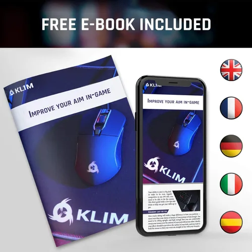 Vista 8 de KLIM Blaze - Mouse inalámbrico recargable para juegos RGB nuevo 2022 sensor de alta precisión y batería de larga duración 7 botones