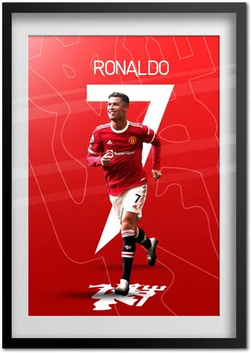 Vista 4 de CR7 - Póster de Cristiano Ronaldo Arte de pared deportivo de fútbol Impresión motivacional (24 x 36)