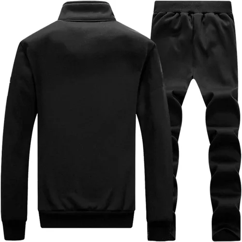 Vista 2 de Conjunto de 2 piezas para hombre con capucha y bolsillo con capucha y pantalón deportivo