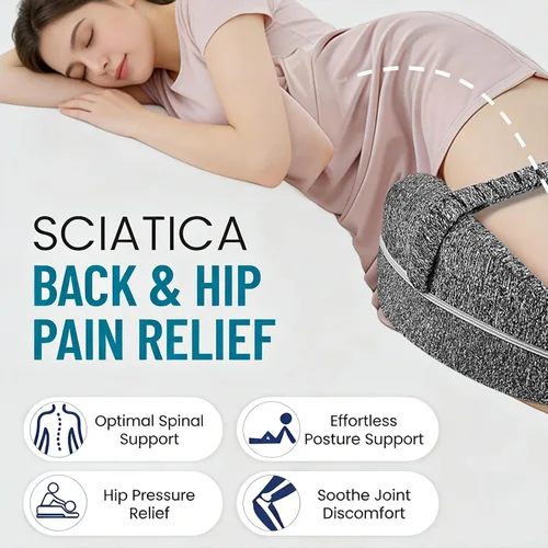 Vista 2 de Almohadas de alineación para dormir de lado, almohada de rodilla para dormir de lado con correa ajustable Alivia el dolor en caderas, rodillas