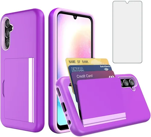 Vista 7 de Asuwish Funda para teléfono Samsung Galaxy A34 5G con protector de pantalla de vidrio templado y accesorios para celular, ranura para tarjetero