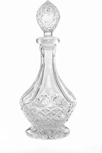 Vista 6 de Amlong Crystal Decantador de licor de cristal sin plomo con tapón, rectangular