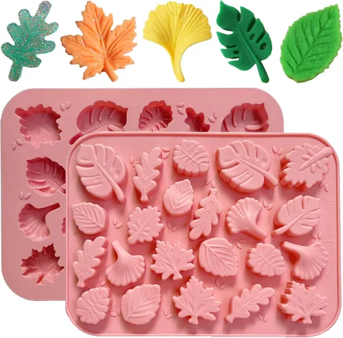 Vista 10 de Paquete de 2 moldes de silicona para pastel de calabaza, moldes de silicona para pastel de calabaza, moldes de chocolate de Acción de Gracias, 12