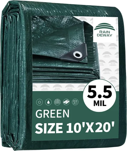 Vista 107 de RAINDEWAY Tarps - Lona impermeable de color azul de 4 x 16 pies de grosor, resistente a desgarros, multiusos, para techo, campamento, automóvil