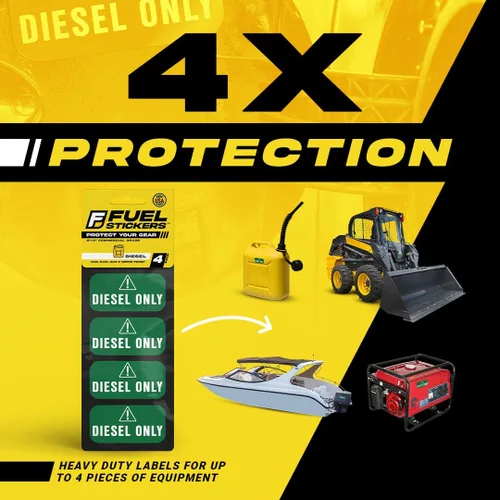 Vista 3 de Fuel Stickers - Etiquetas para diesel/gas Extreme Stick resistentes a la intemperie, fabricadas en Estados Unidos (4 etiquetas cada una, 12 en total)