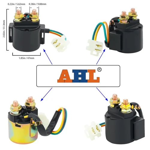 Vista 6 de AHL Relé solenoide de arranque para Yamaha Raptor 50 YFM50 2004-2008 ATV/Serow XT225 XT 225 1992-2000/SNOSPORT SV125 SV 125 1990 1991 Moto