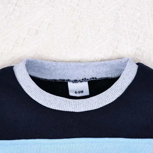 Vista 4 de CETEPY Ropa de bebé niño pequeño sudadera patchwork otoño invierno camisa de manga larga pantalones conjuntos de ropa 3-24 meses