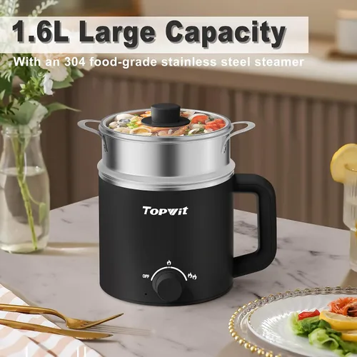 Vista 4 de Topwit Olla eléctrica caliente y olla de arroz pequeña de 1.2L